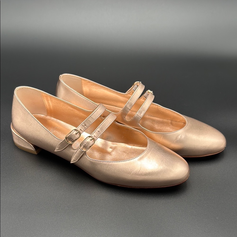 Christian Louboutin Gold Flats with Elegant Straps